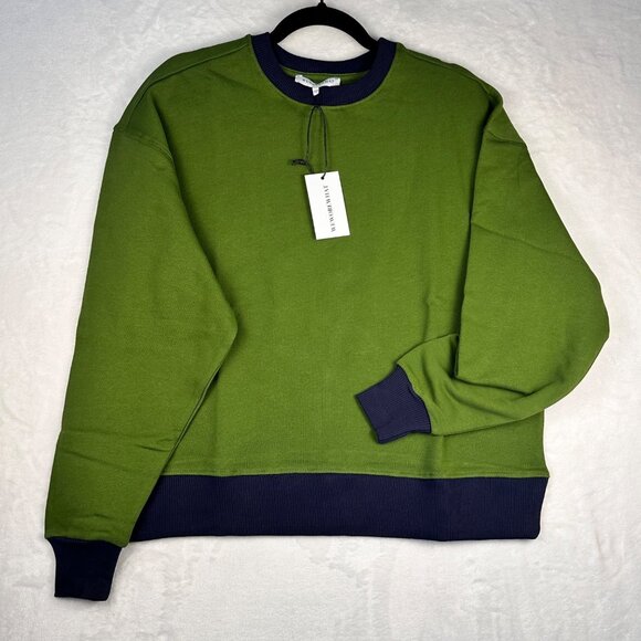 WeWoreWhat Womens Oversized Pullover Sweatshirt XXS Green NWT | Athleisure Chic - Picture 2 of 6